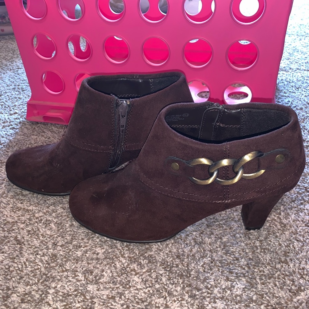 Brown Suede Booties
